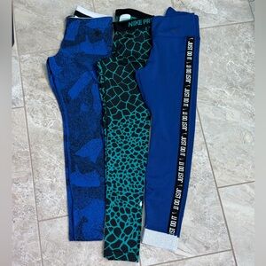 Nike Women’s Blue and Teal Leggings Trio